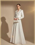 Pearl Ivory Cropped Blazer & Maxi Skirt Co-ord Set – DEEBA'S