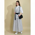 Monochrome Pinstripe Waistcoat & Maxi Skirt Co-ord Set – DEEBA'S