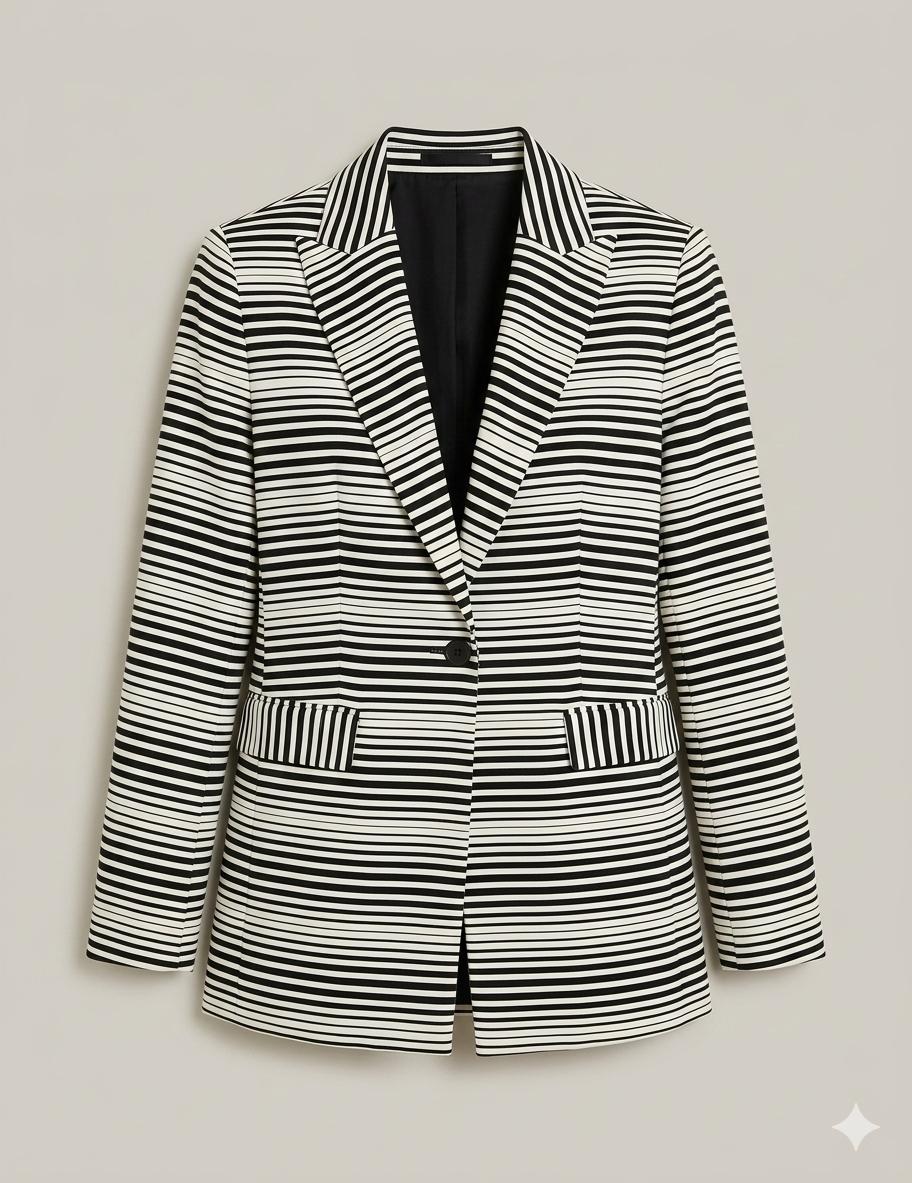 Monochrome Stripe Blazer